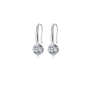Crystal Dangle Earrings with 1.5 Carat Cubic Zirconia Stone
